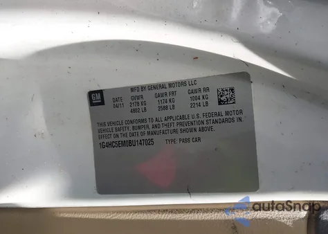 2011 Buick Lucerne Cxl from USA, damaged, VIN 1G4HC5EM0BU147025